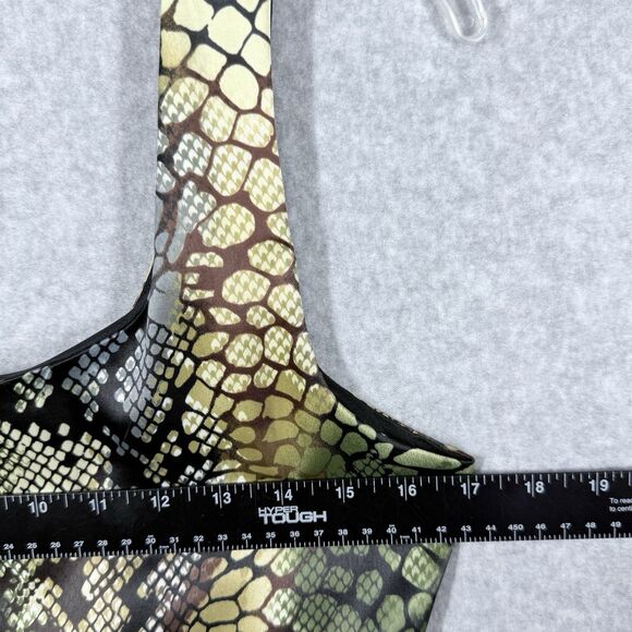 Cato Snake Skin Dress Womens Sz Med Brown Green With Belt Stretch - Picture 8 of 13